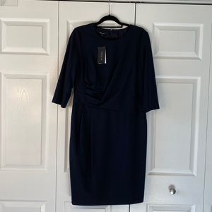 Brand new navy formal work dress by Lafayette 184. Size 12, new with tags